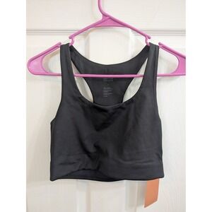 Girlfriend Collective Paloma Sports Bra Women Black NWT Racerback Crop - Size S